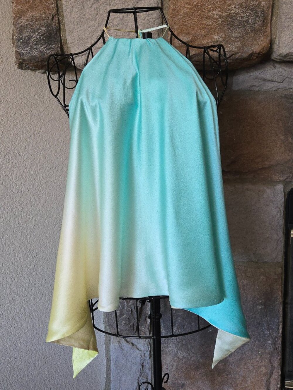 Julie Brown Pure Silk Reversible Ombre Halter Top